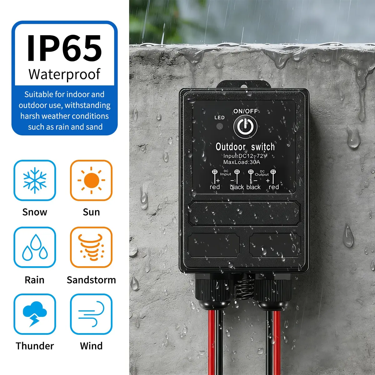 WOODGUILIN 12V Relay Remote Switch Wireless Relay Switch DC 12V-72V | Long Range, Waterproof, High Power - view 2
