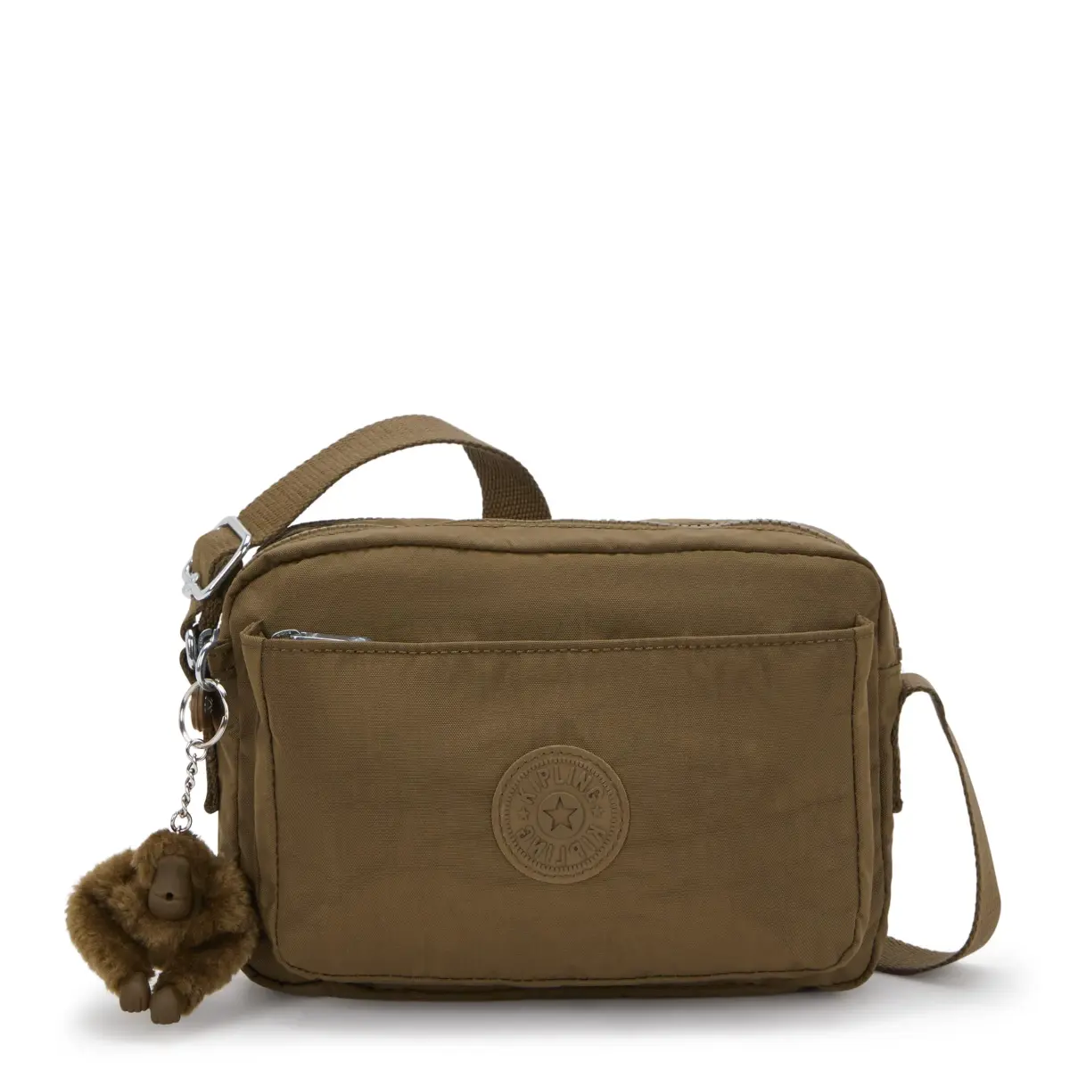 Kipling Abanu Crossbody Bag Smooth Khaki 4L (135 cu in) | Lightweight Water-Resistant Nylon Multi-Compartment Bag - main product image