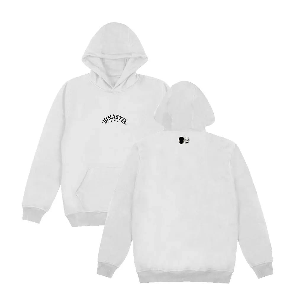 Peso Pluma Dinastía Logo Hoodie Large | 100% Cotton Fleece, Boxy Fit, White - main product image