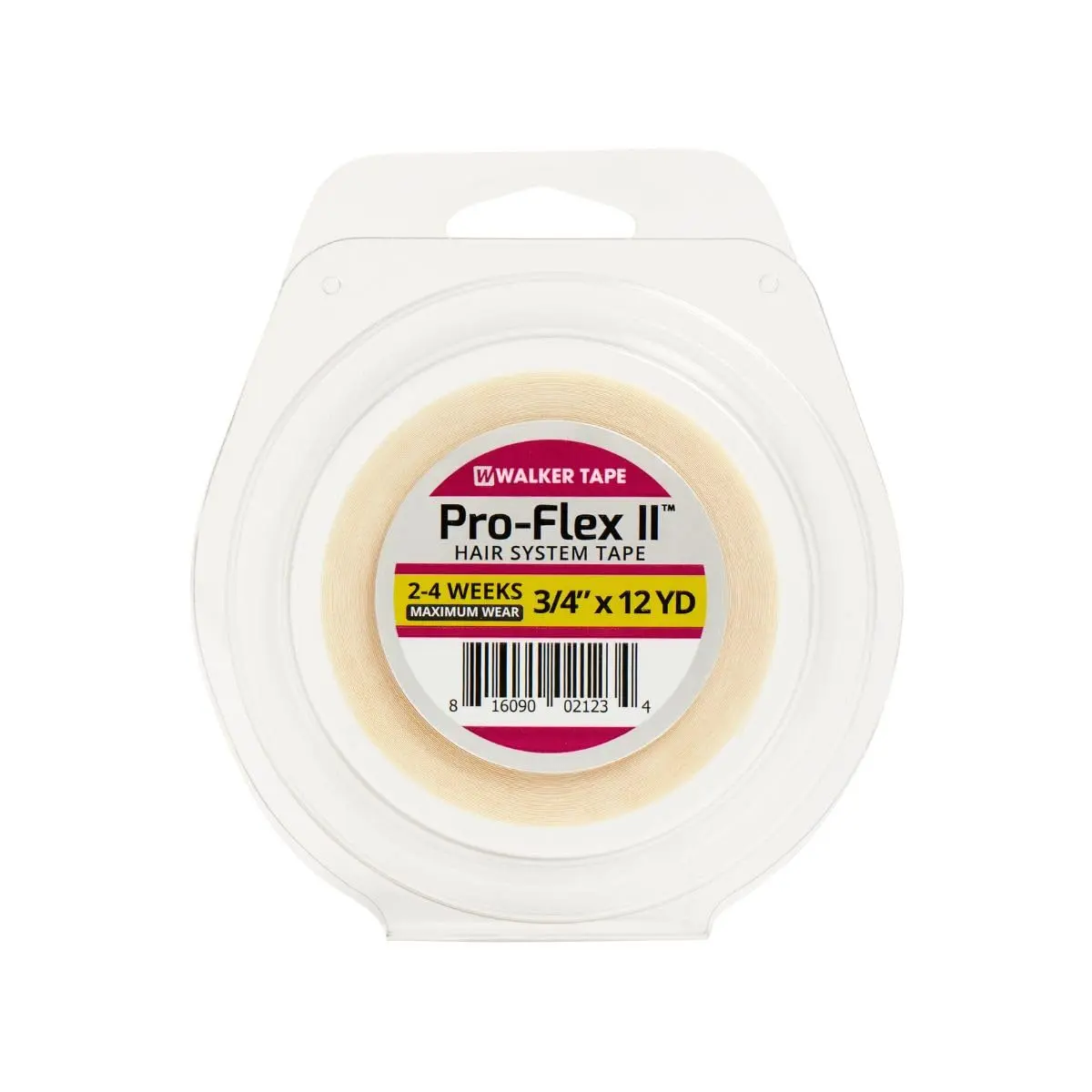 Walker Tape Pro-Flex II Hair System Tape, Wide Roll 3/4X12Y | Maximum 2-4+ Weeks, Flexible & Hypoallergenic - main product image