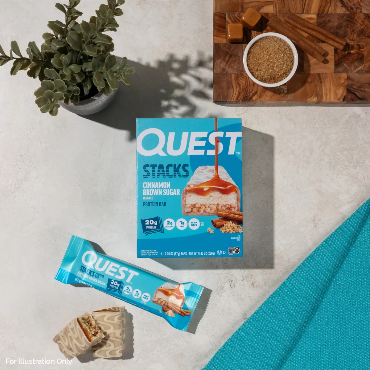 Quest Nutrition Stacks Protein Bars Cinnamon Brown Sugar 67g (2.36oz) 12 Count | 20g Protein, 12g Fiber, 1g Sugar, Gluten-Free, Kosher - view 5