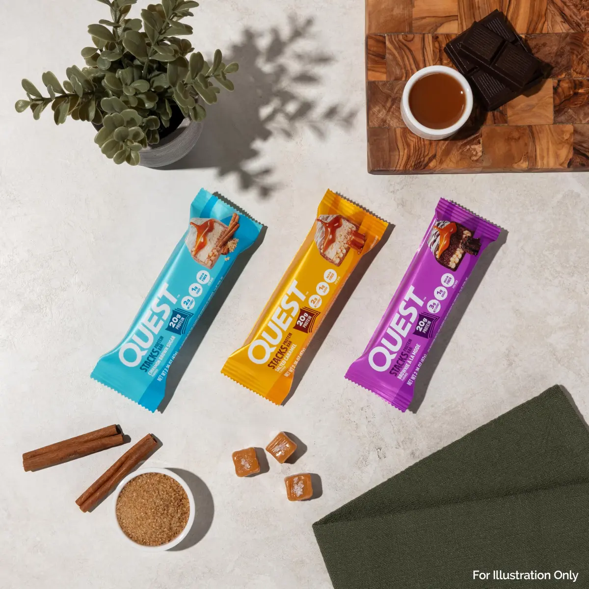 Quest Nutrition Stacks Protein Bars Cinnamon Brown Sugar 67g (2.36oz) 12 Count | 20g Protein, 12g Fiber, 1g Sugar, Gluten-Free, Kosher - view 6