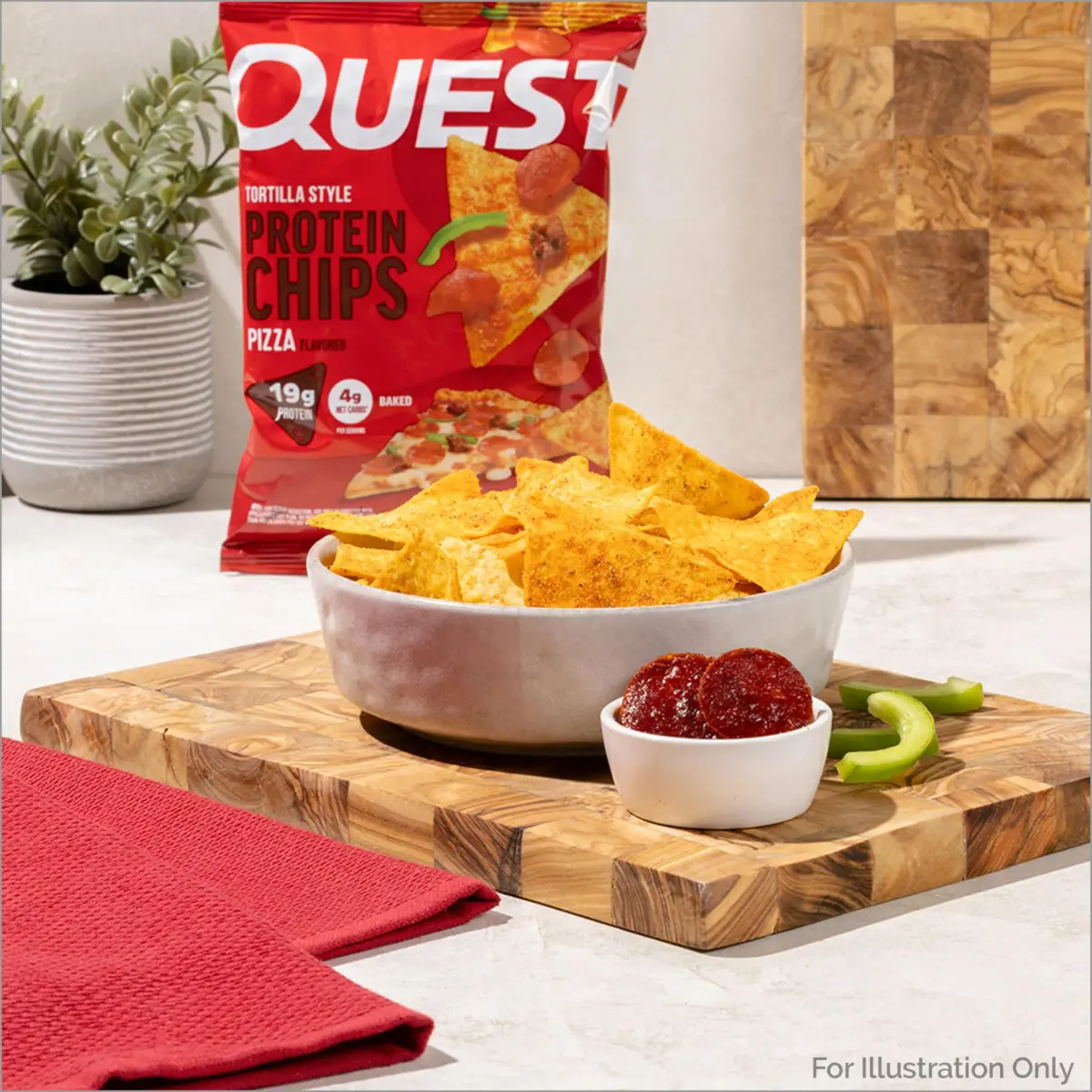 Quest Pizza Tortilla Style Protein Chips 4 Count (1.1oz each) | Baked, Gluten-Free, 19g Protein - view 4