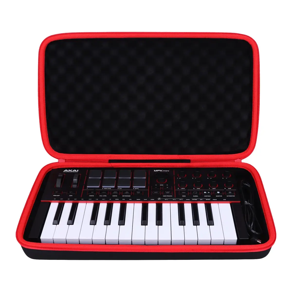 LTGEM Hard Case for Akai Professional MPK Mini IV MIDI Keyboard Controller | Black - main product image