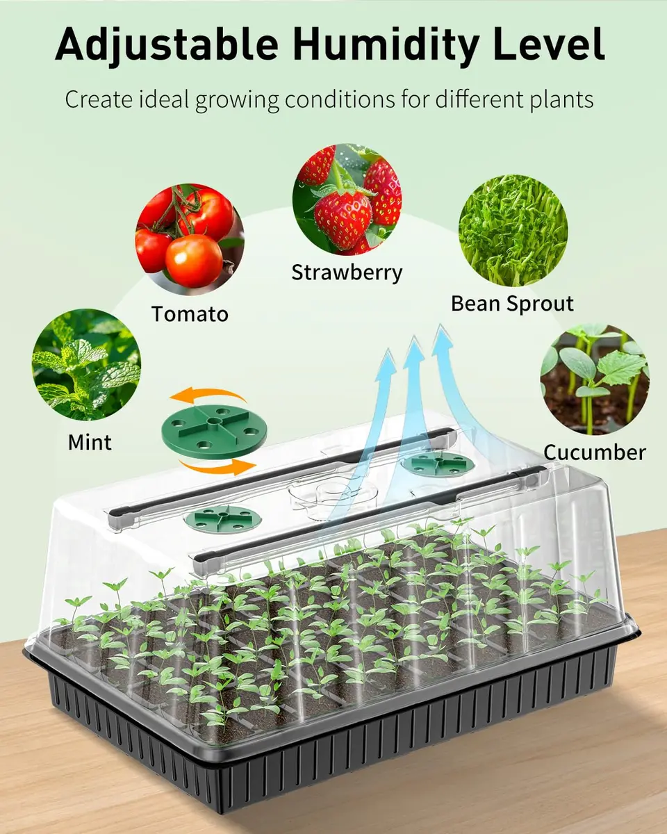 Pawfly 2 Pack Seed Starter Kit, 120 Cells | Indoor Germination Trays with Grow Light & Humidity Domes - view 5