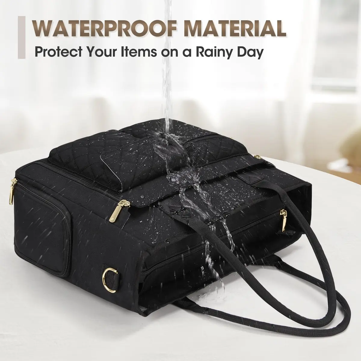 RAINSMORE Teacher Tote Bag with Laptop & Lunch Compartment | 17.3 inch Water-Resistant Work Bag for Women - view 8