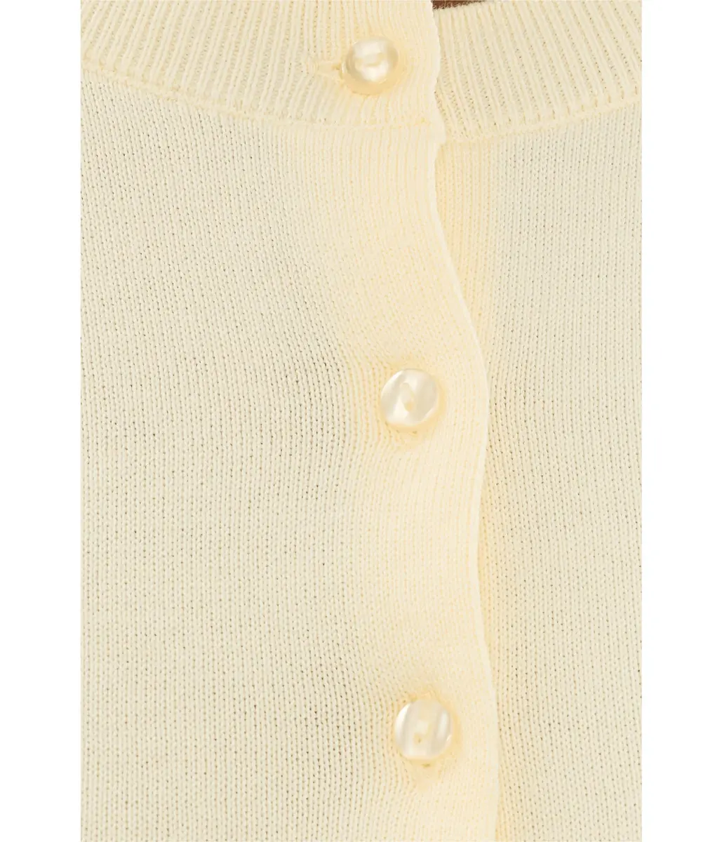 525 America Womens Cleo Saddle Shoulder Cardigan Lemon Icing | Regular Fit, Crew Neck, 97% Cotton, 3% Nylon, One Size - view 5