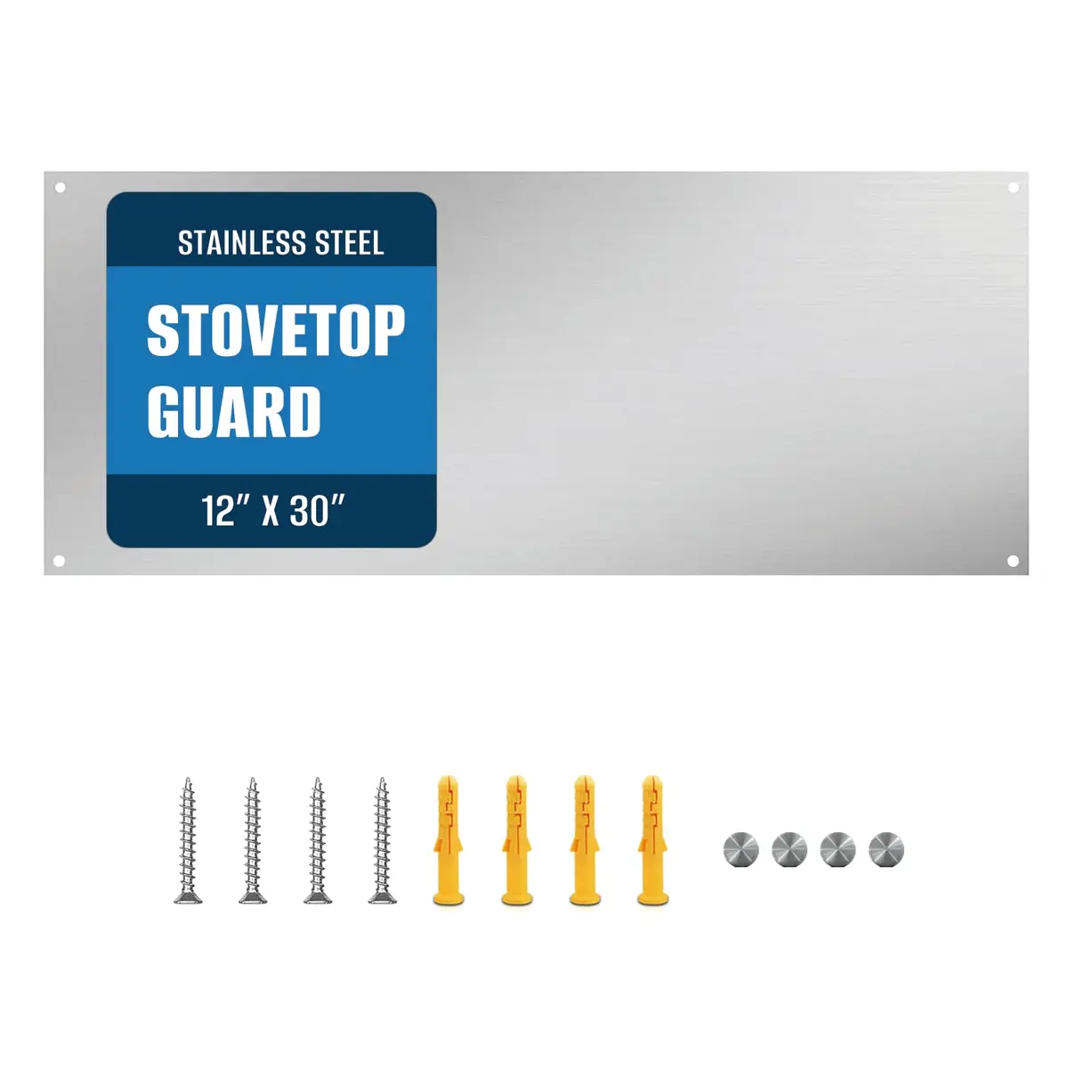 TUTU Stainless Steel Stove Backsplash 24" x 30" Black | Easy Clean Wall Shield - main product image