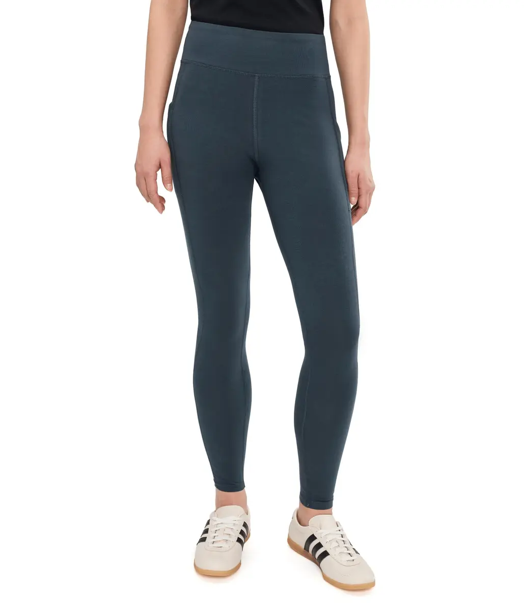 Pact Women's On the Go-to Pocket Legging | Skinny Fit, Organic Cotton & Elastane, Steel Blue, Medium - main product image