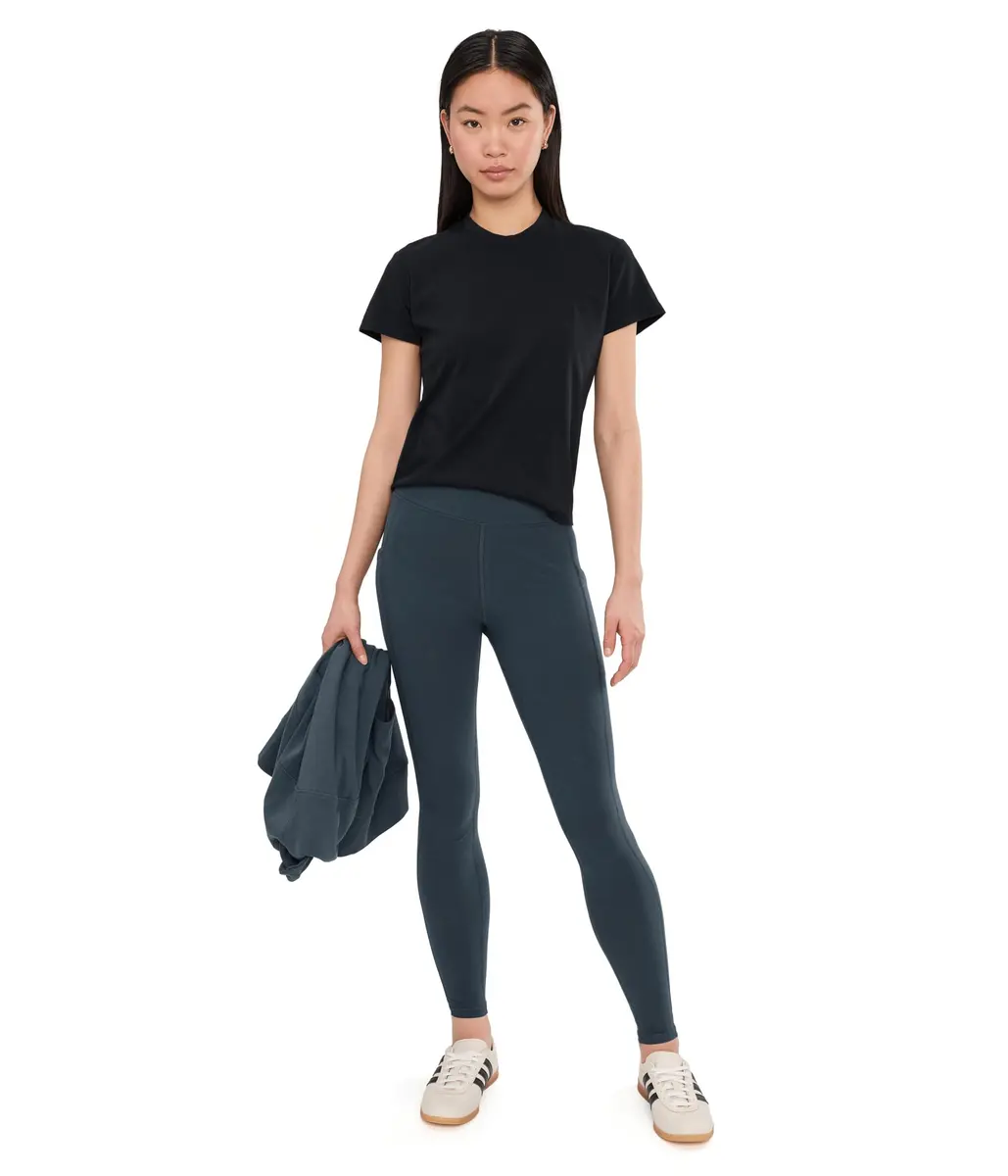 Pact Women's On the Go-to Pocket Legging | Skinny Fit, Organic Cotton & Elastane, Steel Blue, Medium - view 2