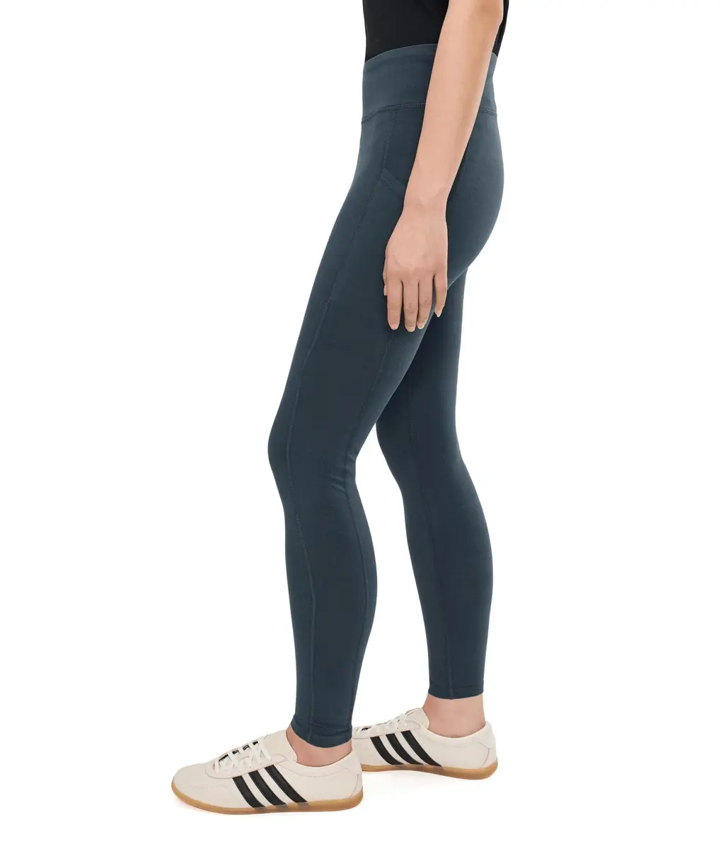 Pact Women's On the Go-to Pocket Legging | Skinny Fit, Organic Cotton & Elastane, Steel Blue, Medium - view 3