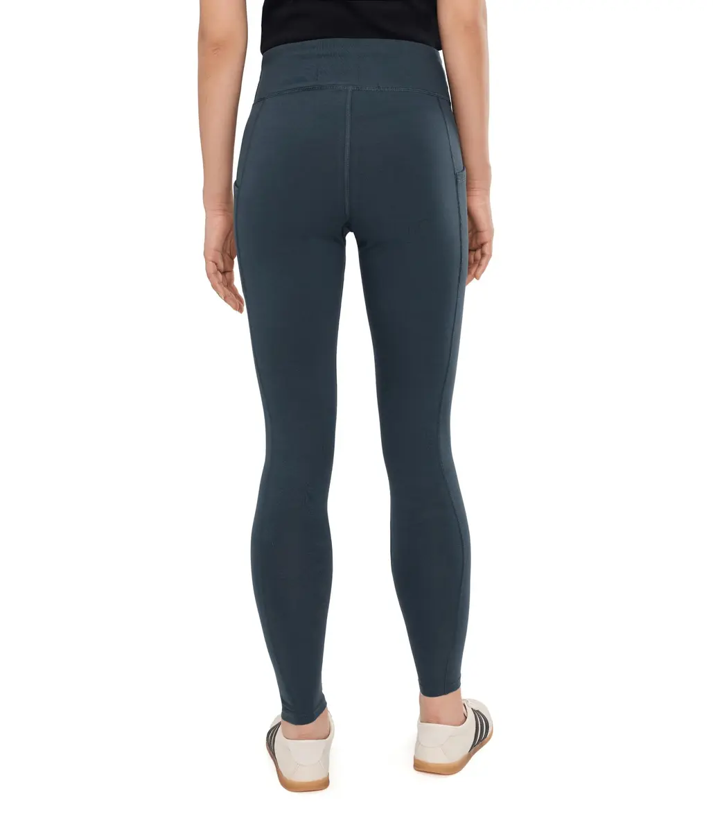 Pact Women's On the Go-to Pocket Legging | Skinny Fit, Organic Cotton & Elastane, Steel Blue, Medium - view 4