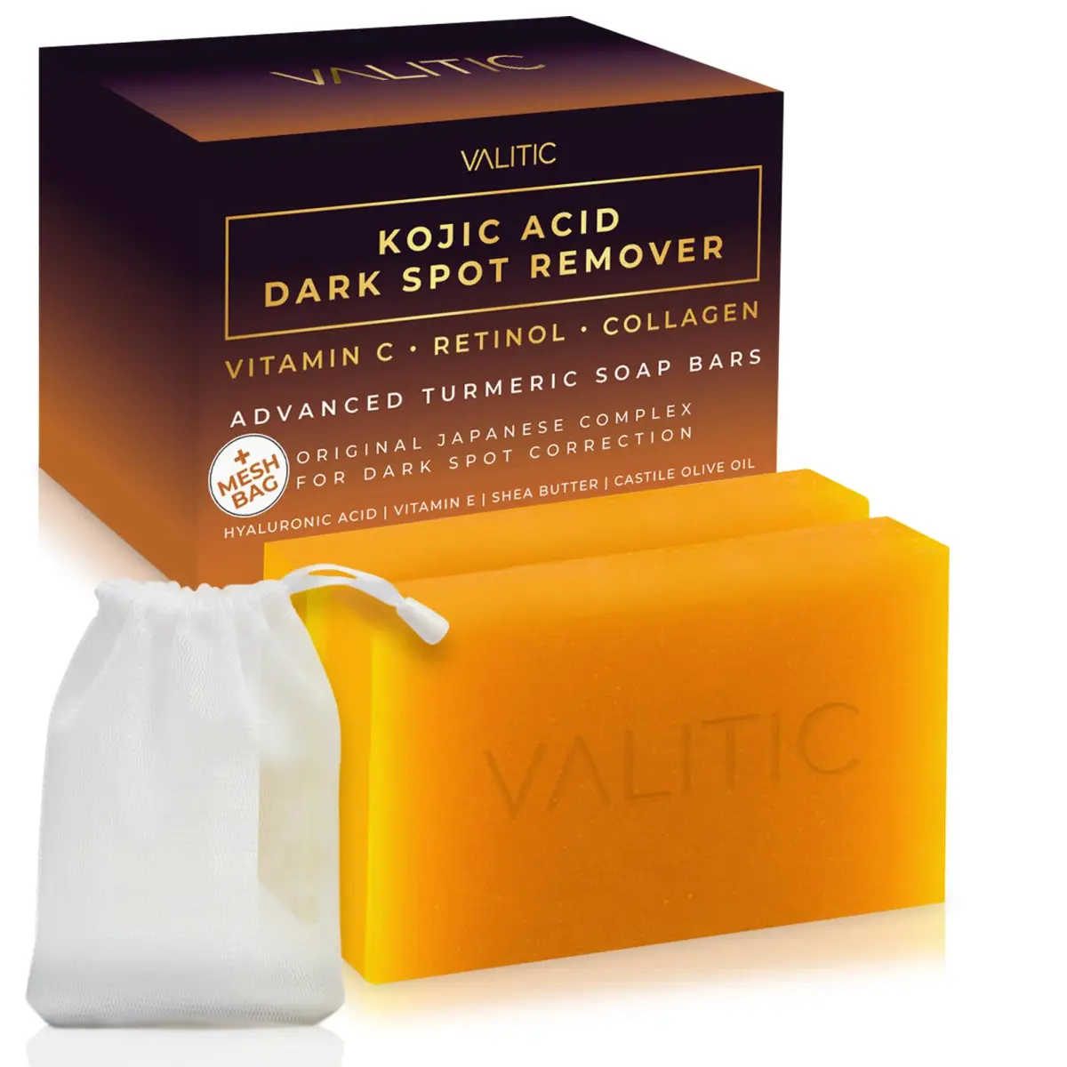 VALITIC Kojic Acid Dark Spot Corrector Soap Bars 200g (7 Oz) | Japanese Complex for Even Tone - main product image