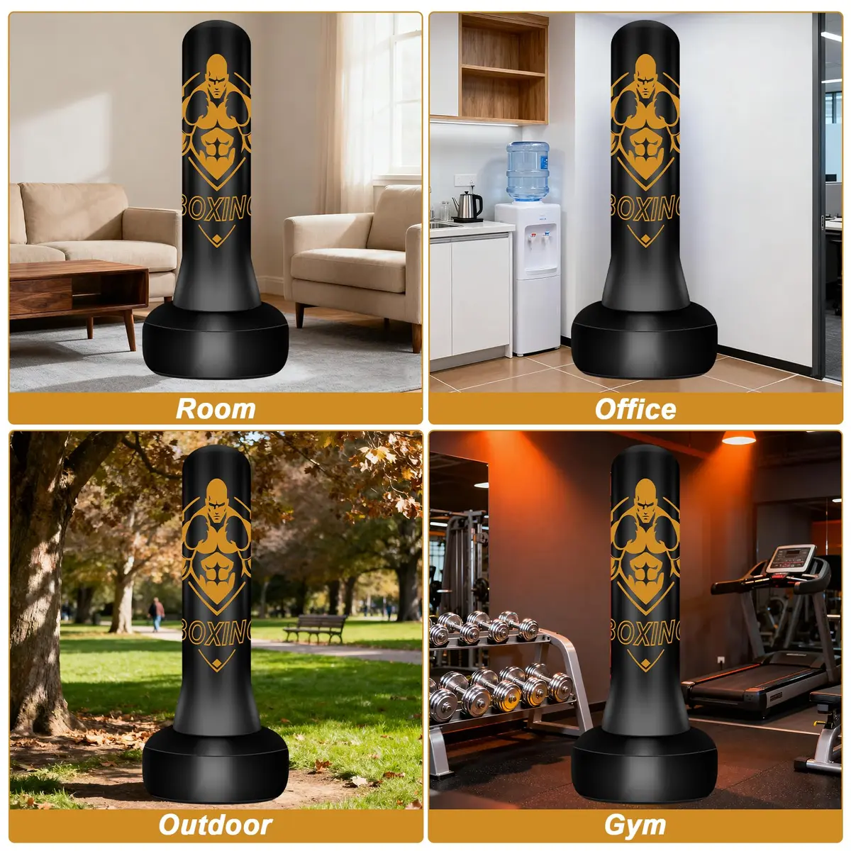 Vobab Freestanding Punching Bag for Adults, 70 inch (177.8 cm) Inflatable Boxing Bag with Stand | Heavy Duty Training Equipment - view 6