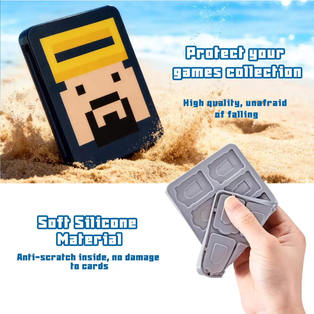 FUNLAB Blue Switch 2 Game Case Holder with 16 Slots | Protects Games & Micro SD Cards - view 3