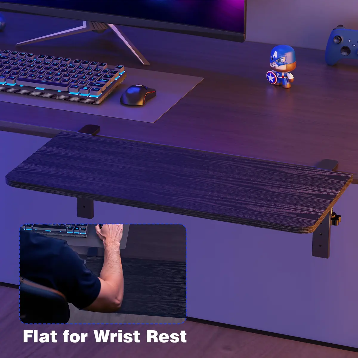 ART-GIFTREE 22-inch Clamp-On Desk Shelf Extender 56cm (22in) | Heavy Duty Monitor Stand with Arm Support - view 5