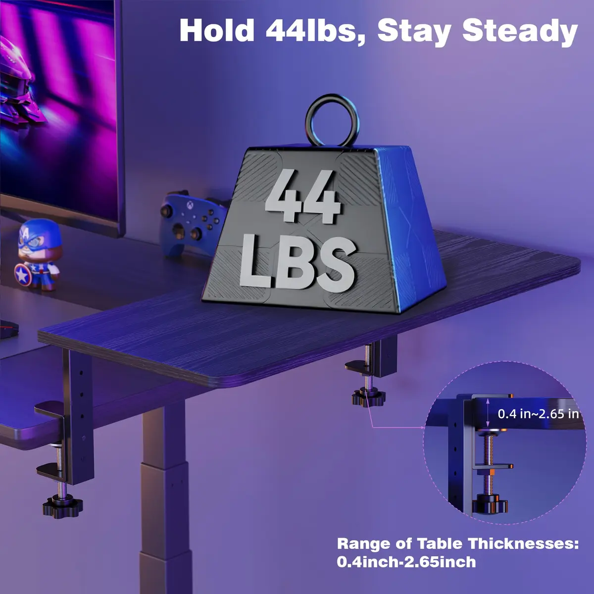 ART-GIFTREE 22-inch Clamp-On Desk Shelf Extender 56cm (22in) | Heavy Duty Monitor Stand with Arm Support - view 7