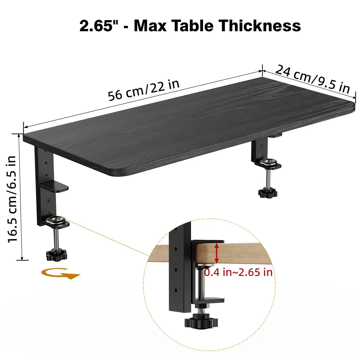 ART-GIFTREE 22-inch Clamp-On Desk Shelf Extender 56cm (22in) | Heavy Duty Monitor Stand with Arm Support - view 2