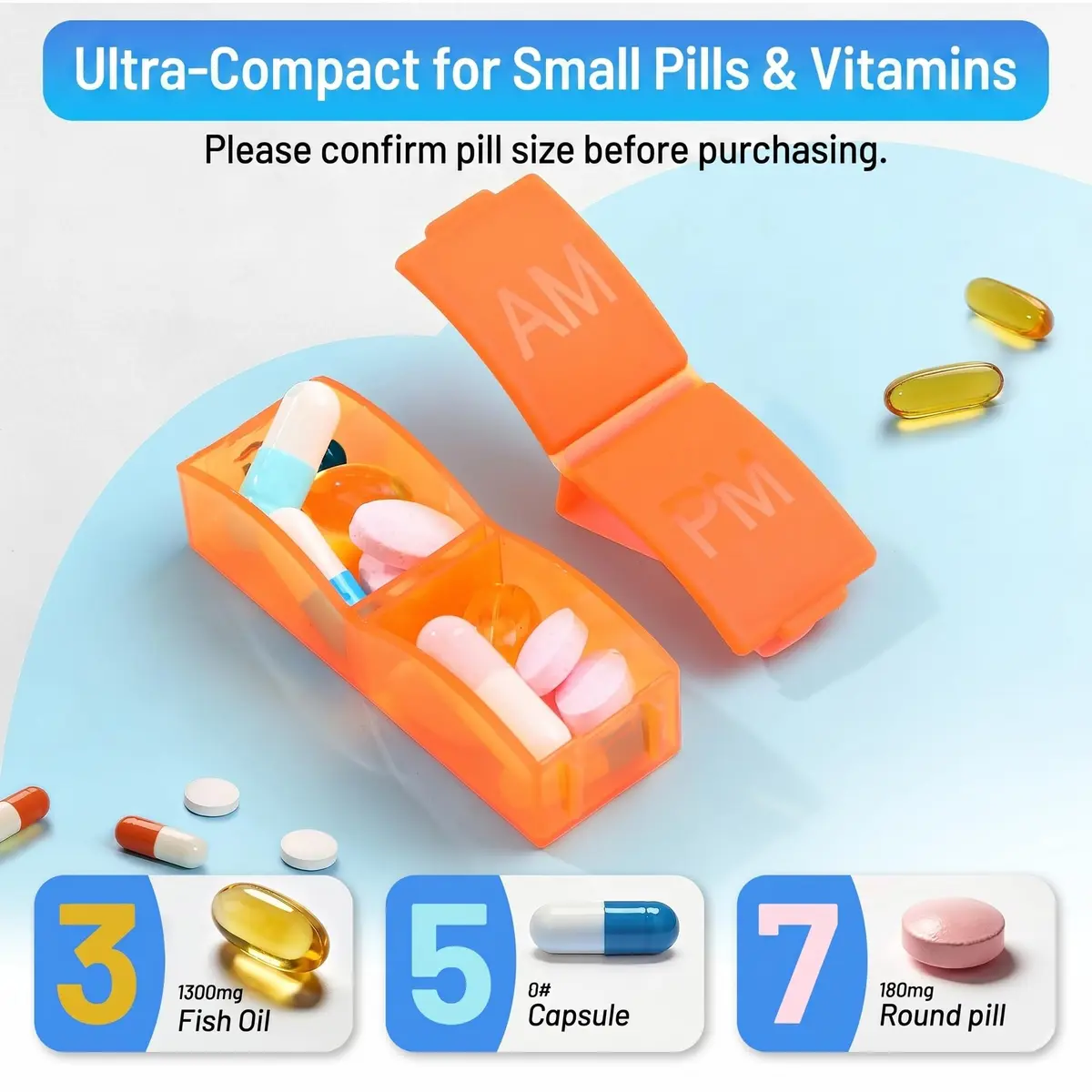 CAidRE Monthly Pill Organizer AM PM, 31 Day Travel Pill Box with Detachable Pods | FDA Approved Personal Pill Dispenser - view 5