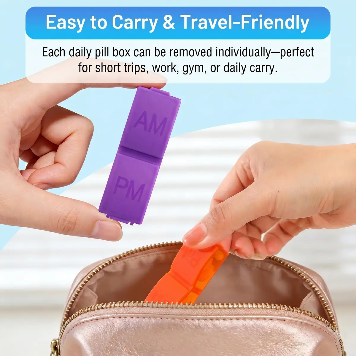 CAidRE Monthly Pill Organizer AM PM, 31 Day Travel Pill Box with Detachable Pods | FDA Approved Personal Pill Dispenser - view 8