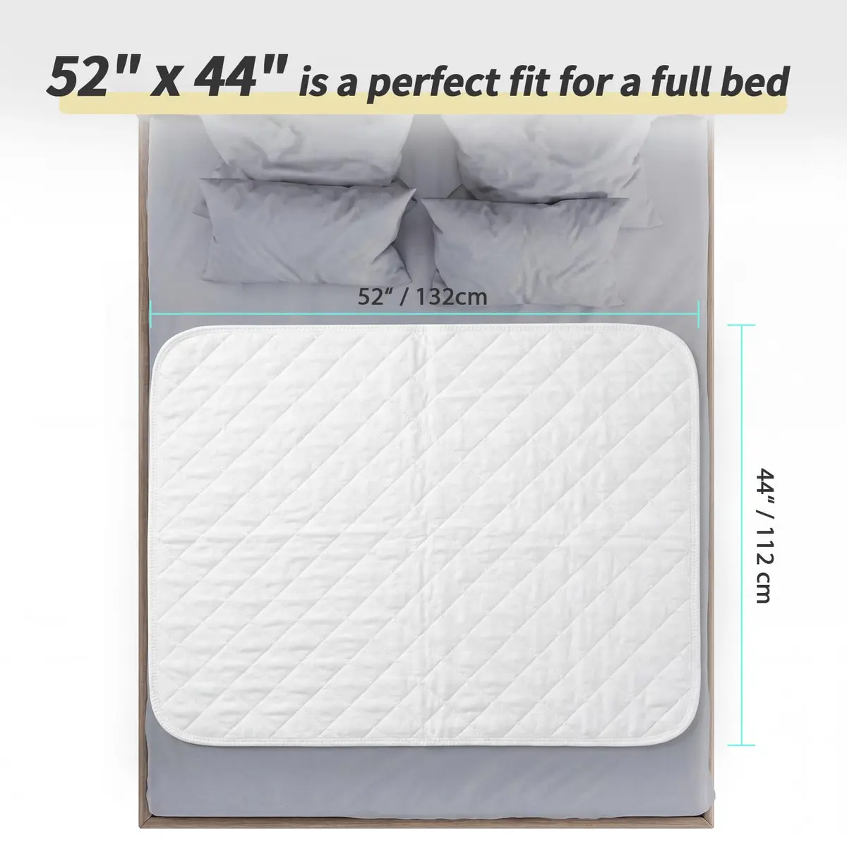 CoolShields Reusable Waterproof Bed Pads 44x52 | Washable Incontinence Protector for Elder & Pets - view 5