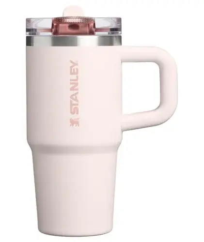 STANLEY Quencher ProTour Flipstraw Tumbler 14 oz Rose Quartz | Leakproof Insulated Stainless Steel Cup - main product image
