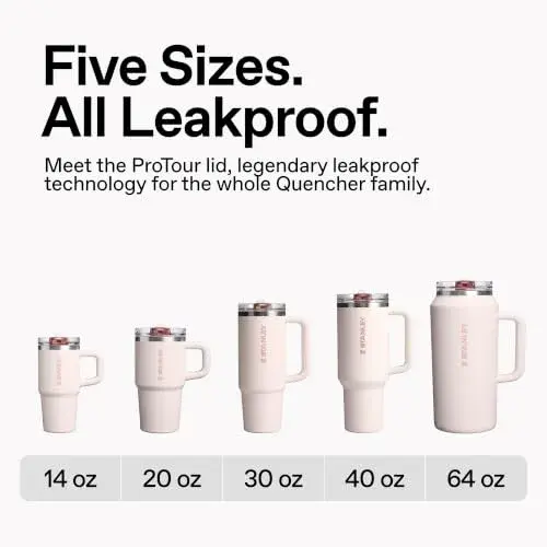 STANLEY Quencher ProTour Flipstraw Tumbler 14 oz Rose Quartz | Leakproof Insulated Stainless Steel Cup - view 3