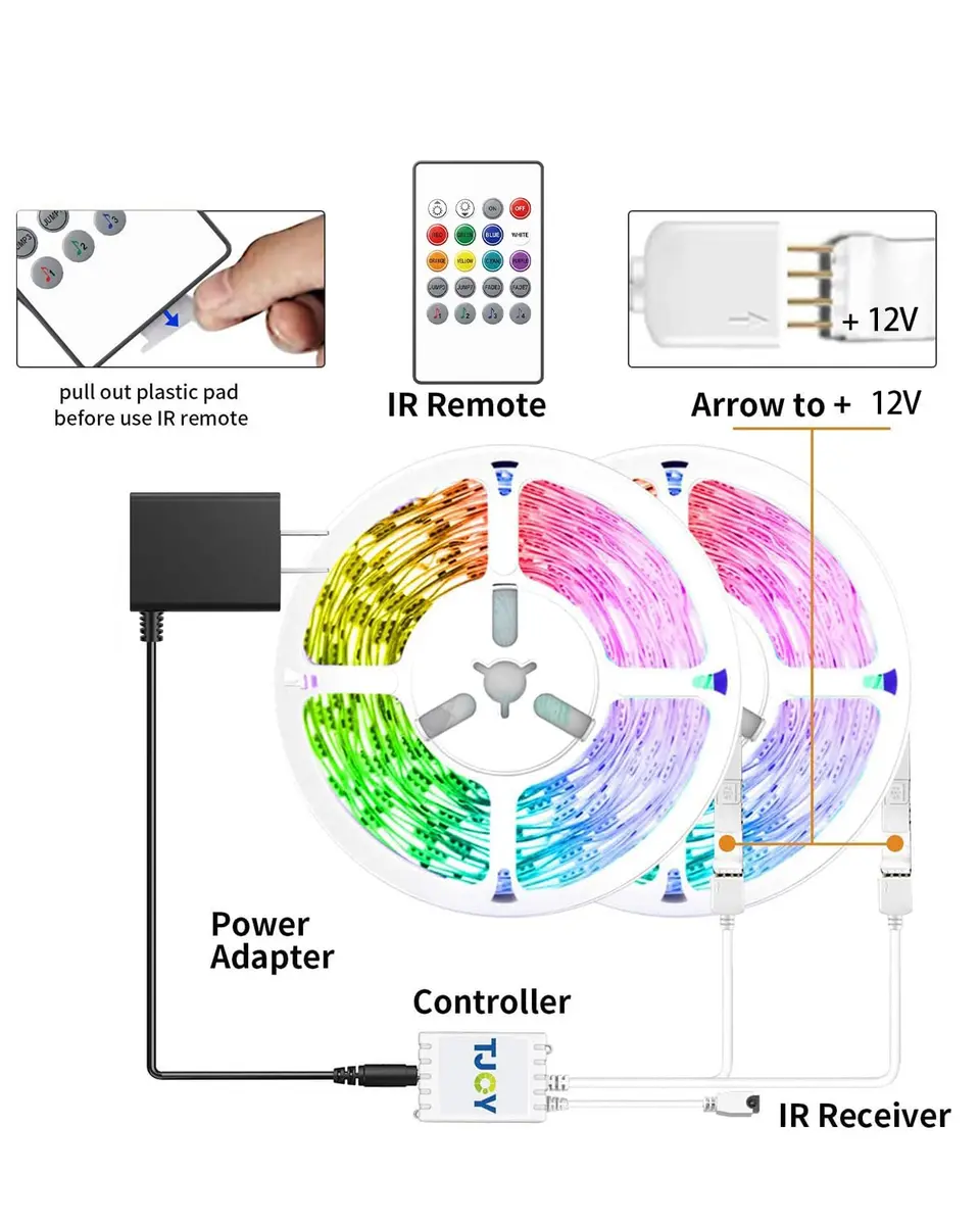 TJOY 90FT Smart LED Strip Lights | Music Sync, RGB Color Changing Lights for Room Decor - view 6