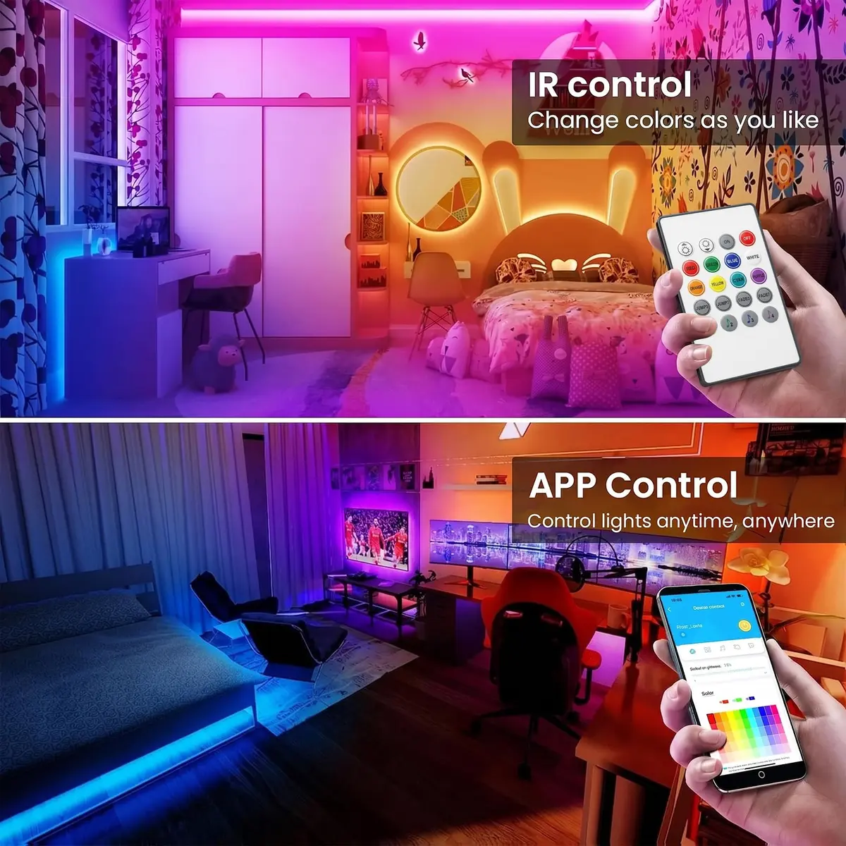 TJOY 90FT Smart LED Strip Lights | Music Sync, RGB Color Changing Lights for Room Decor - view 4