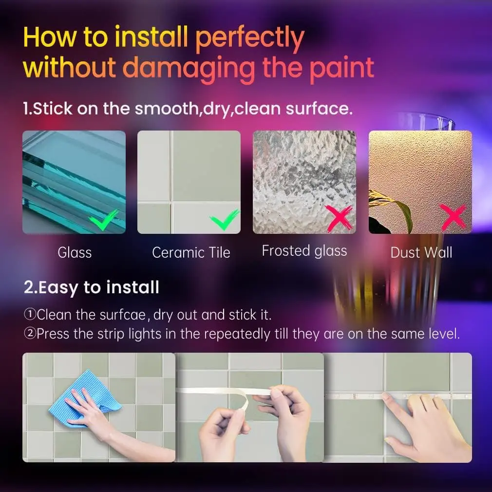 TJOY LED Lights for Bedroom 25ft | RGB Color Changing, Remote & App Control - view 5