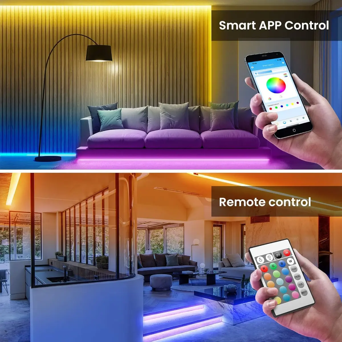 TJOY LED Lights for Bedroom 25ft | RGB Color Changing, Remote & App Control - view 3