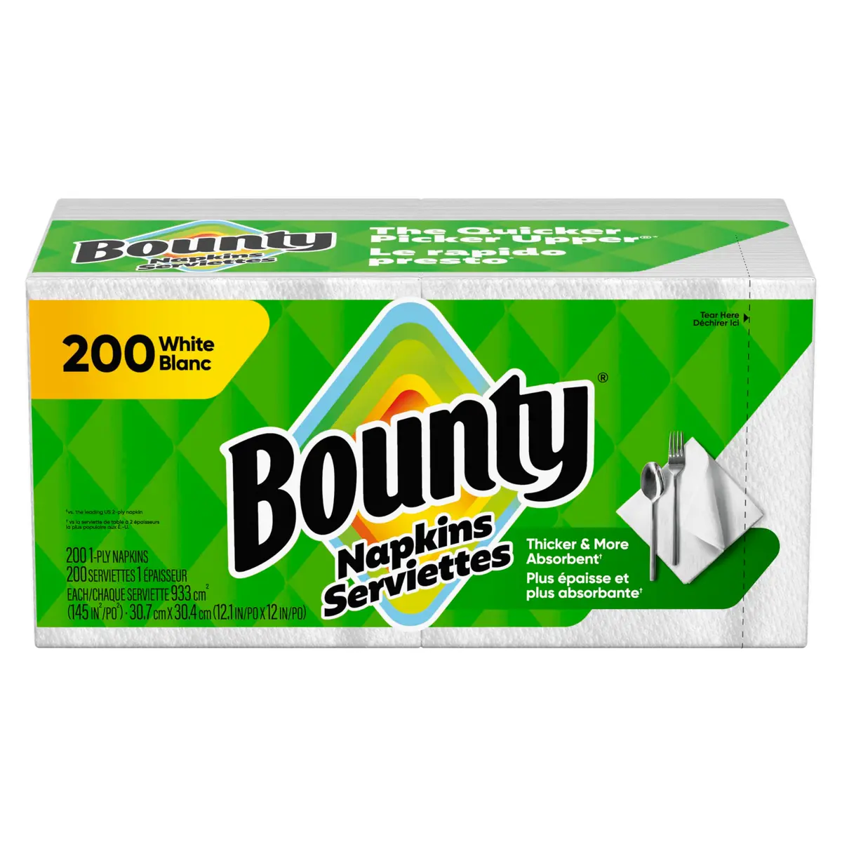 Bounty White Paper Napkins 200 Sheets per Pack (42 Packs) | Absorbent & Durable for Messes - view 8