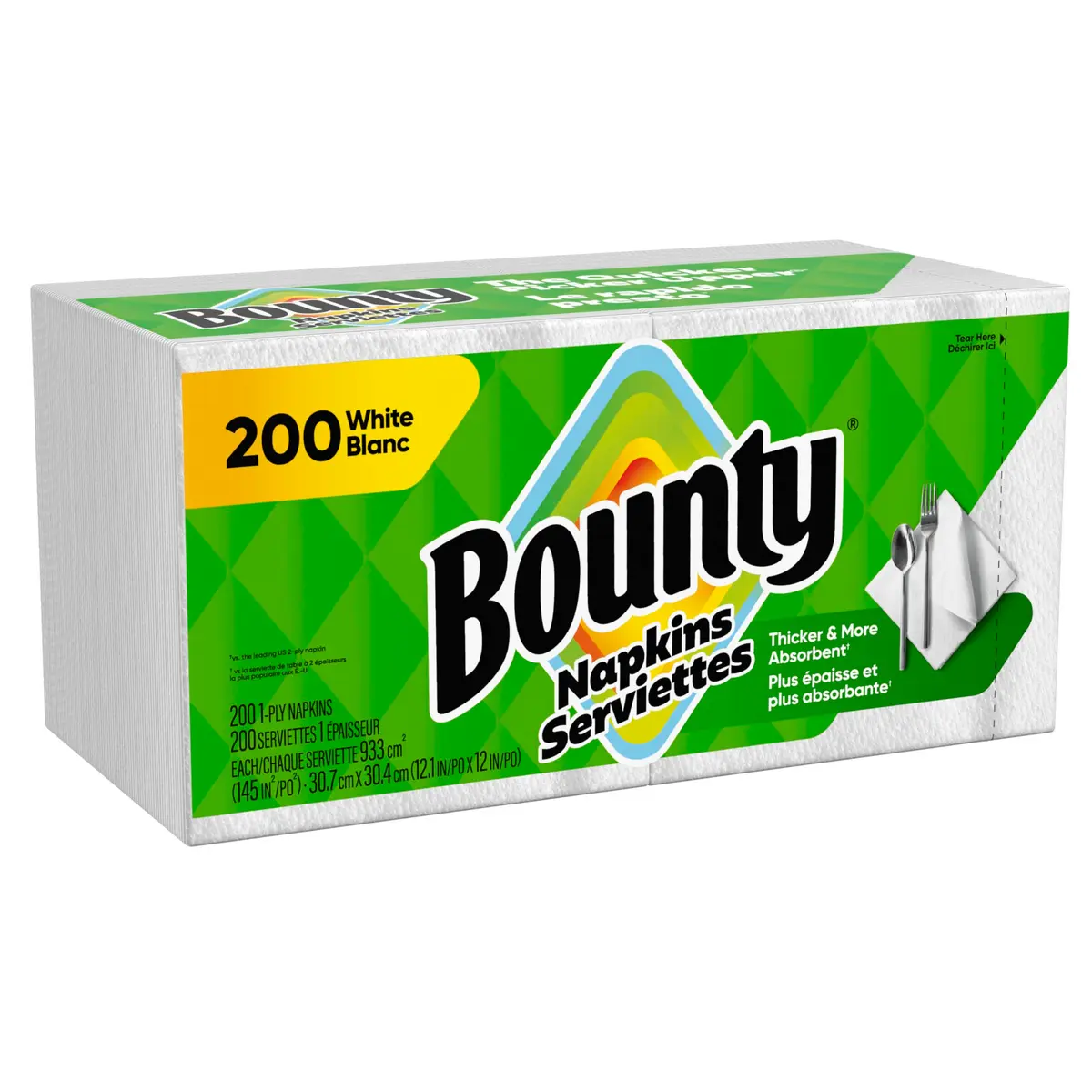 Bounty White Paper Napkins 200 Sheets per Pack (42 Packs) | Absorbent & Durable for Messes - view 9
