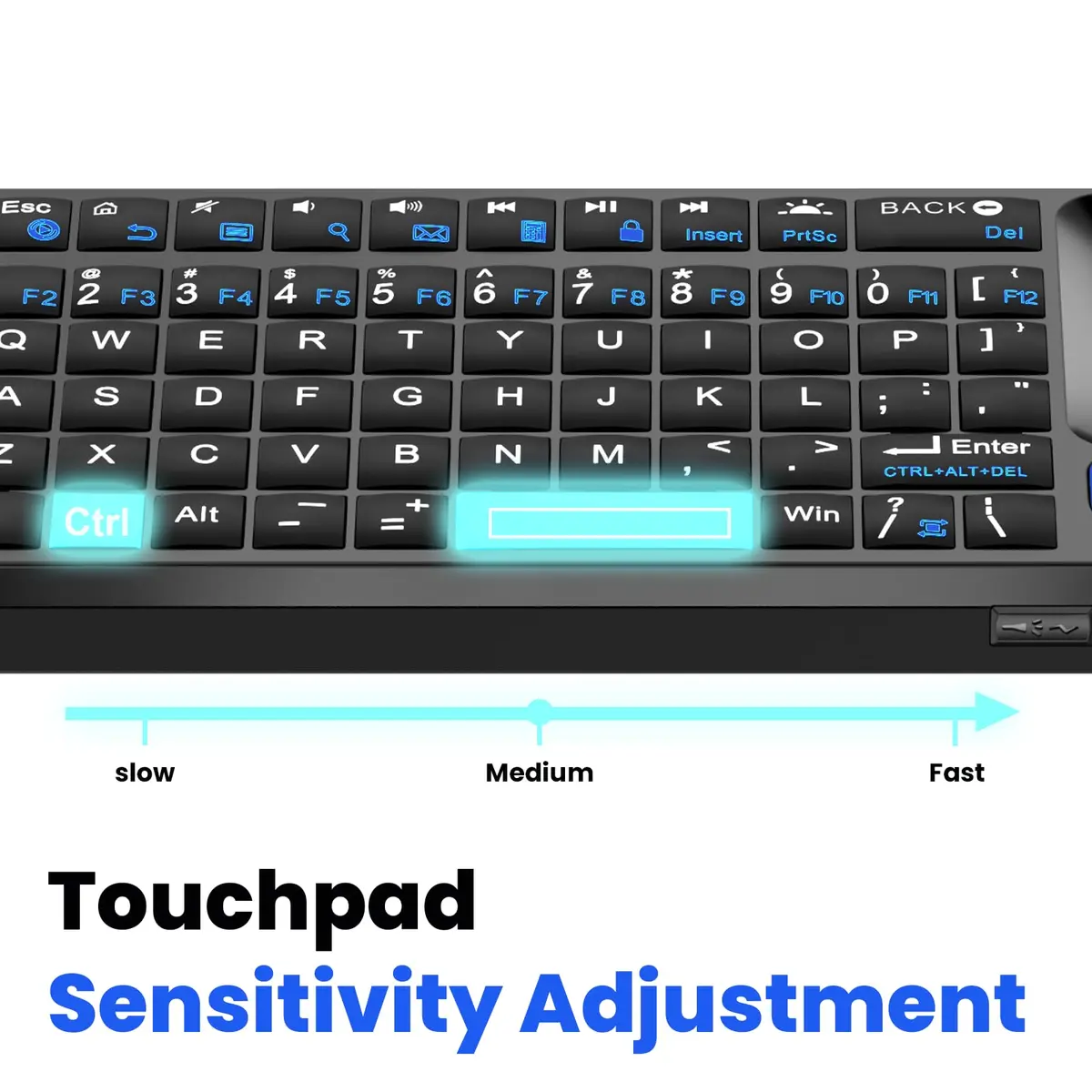 MRSVI Mini Keyboard with Touchpad | Bluetooth & 2.4G Dual-Mode, Rechargeable, 7-Color Backlit, Portable for Tablet/PC/Phone/TV - view 8