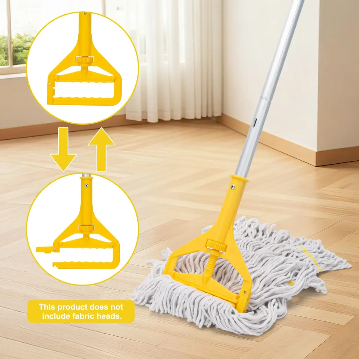 KeFanta Commercial Mop Handle Heavy Duty 2 Pack | 152 cm (59 inch) Aluminum Side Gate Mop Stick - view 4