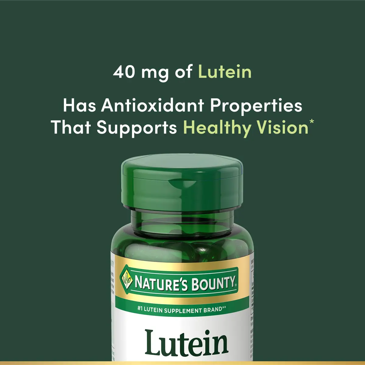 Nature's Bounty Lutein Pills 40 mg 60 Softgels | Supports Vision Health - view 3