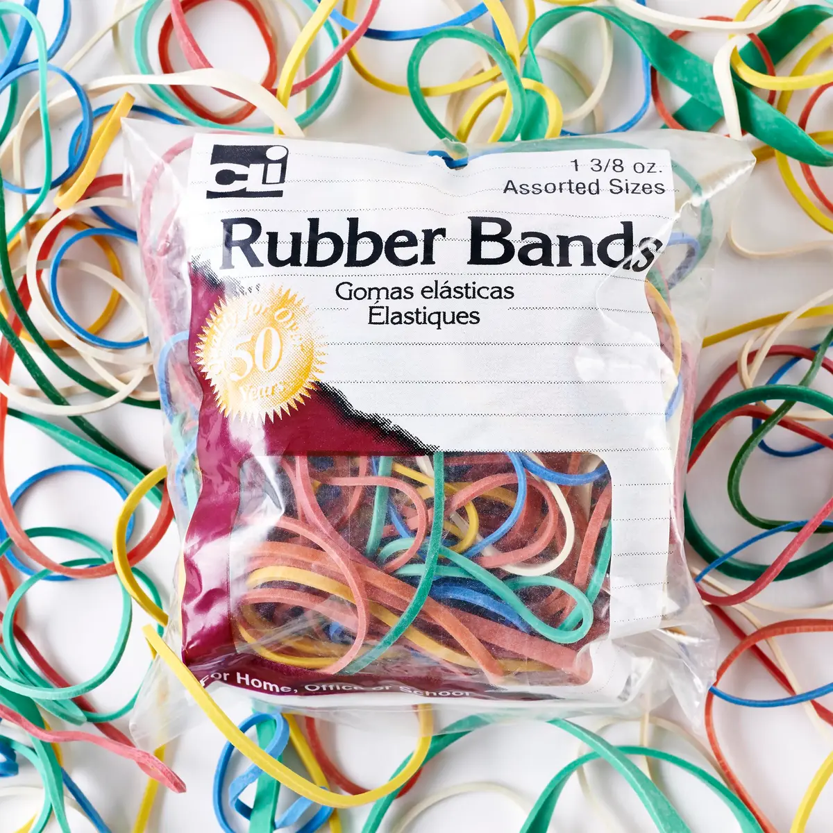 Charles Leonard Assorted Sizes Rubber Bands 234g (8.25 oz) | 6 Bags per Box, High Quality, Imported from USA - view 2