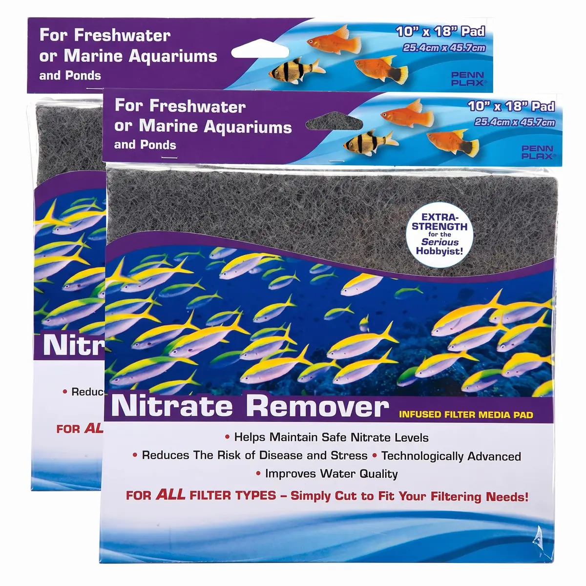 Penn-Plax Nitrate Reducer Aquarium Filter Media Pad 10" x 18" | Crystal Clear Water (70-120 chars) - main product image