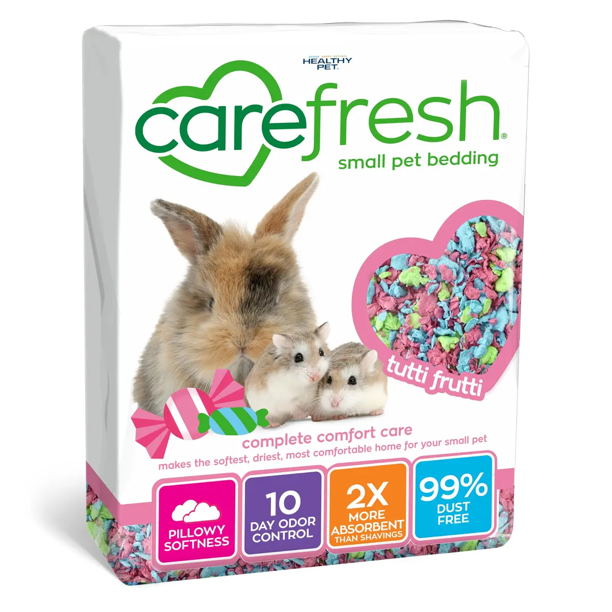Carefresh Tutti Frutti Natural Paper Small Pet Bedding 50L | Odor Control & Ultra-Absorbent - main product image