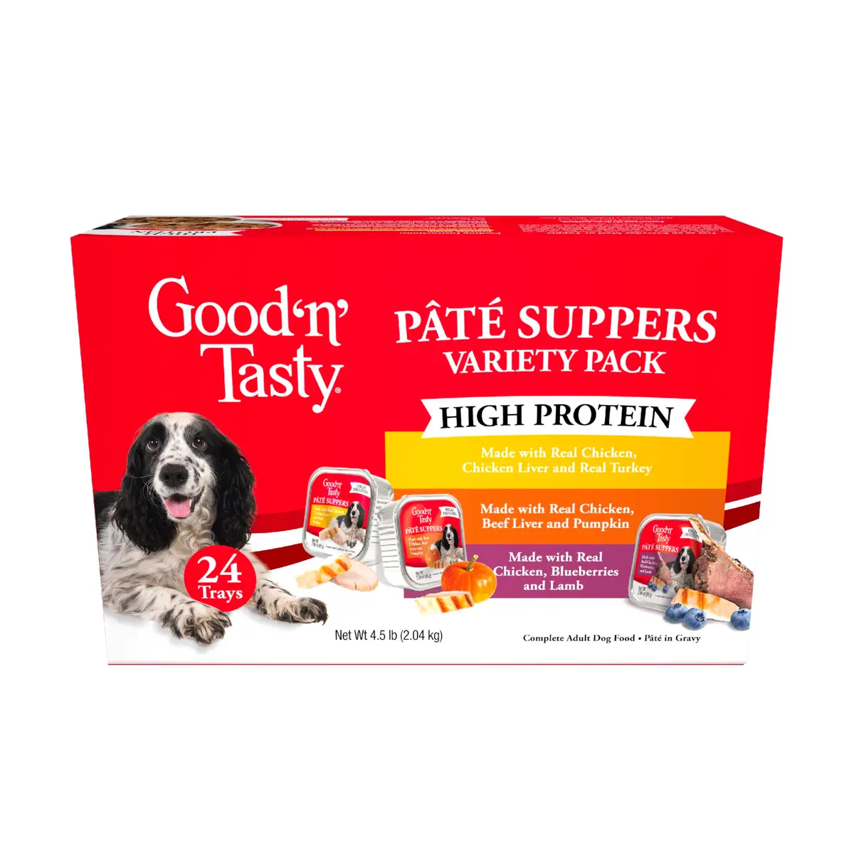 Good ‘N’ Tasty Pâté Suppers High Protein Wet Dog Food Variety Pack, 24 Count | Complete & Balanced for Adult Dogs - main product image
