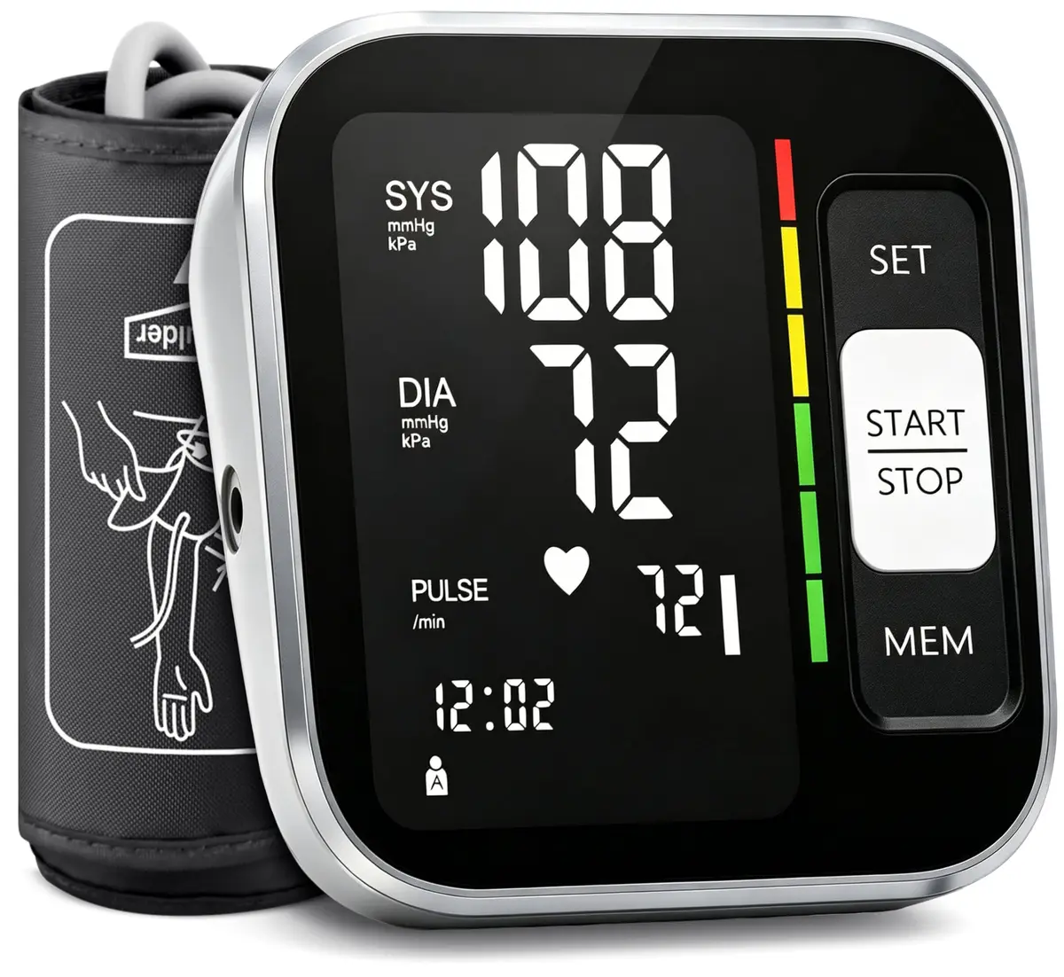 BENECEN Automatic Arm Blood Pressure Monitor with Backlit LCD & Storage Bag | FDA Cleared, 240 Readings, Adjustable Cuff - main product image