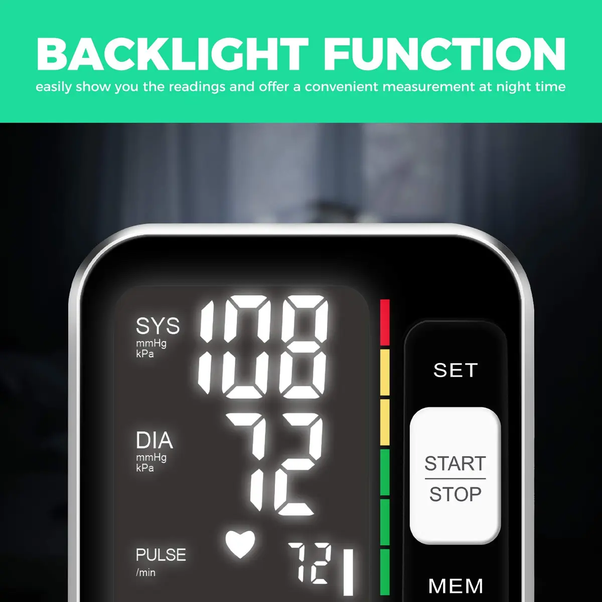 BENECEN Automatic Arm Blood Pressure Monitor with Backlit LCD & Storage Bag | FDA Cleared, 240 Readings, Adjustable Cuff - view 7