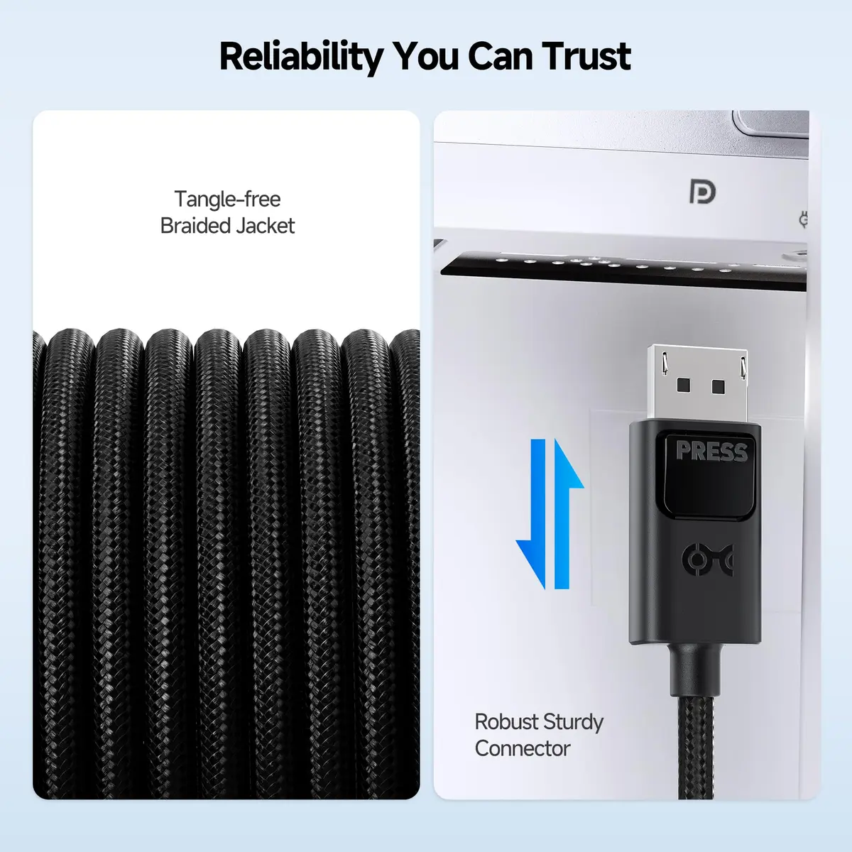 Cable Matters 54Gbps USB C to DisplayPort 2.1 Cable, DP54, 3ft / 0.9m | Supports 8K@165Hz & 4K@480Hz - view 6