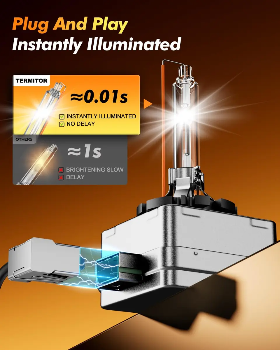Termitor 2026 D3S HID Bulb 6000K Cool White (Pack of 2) | 800% Brighter Xenon Replacement - view 5