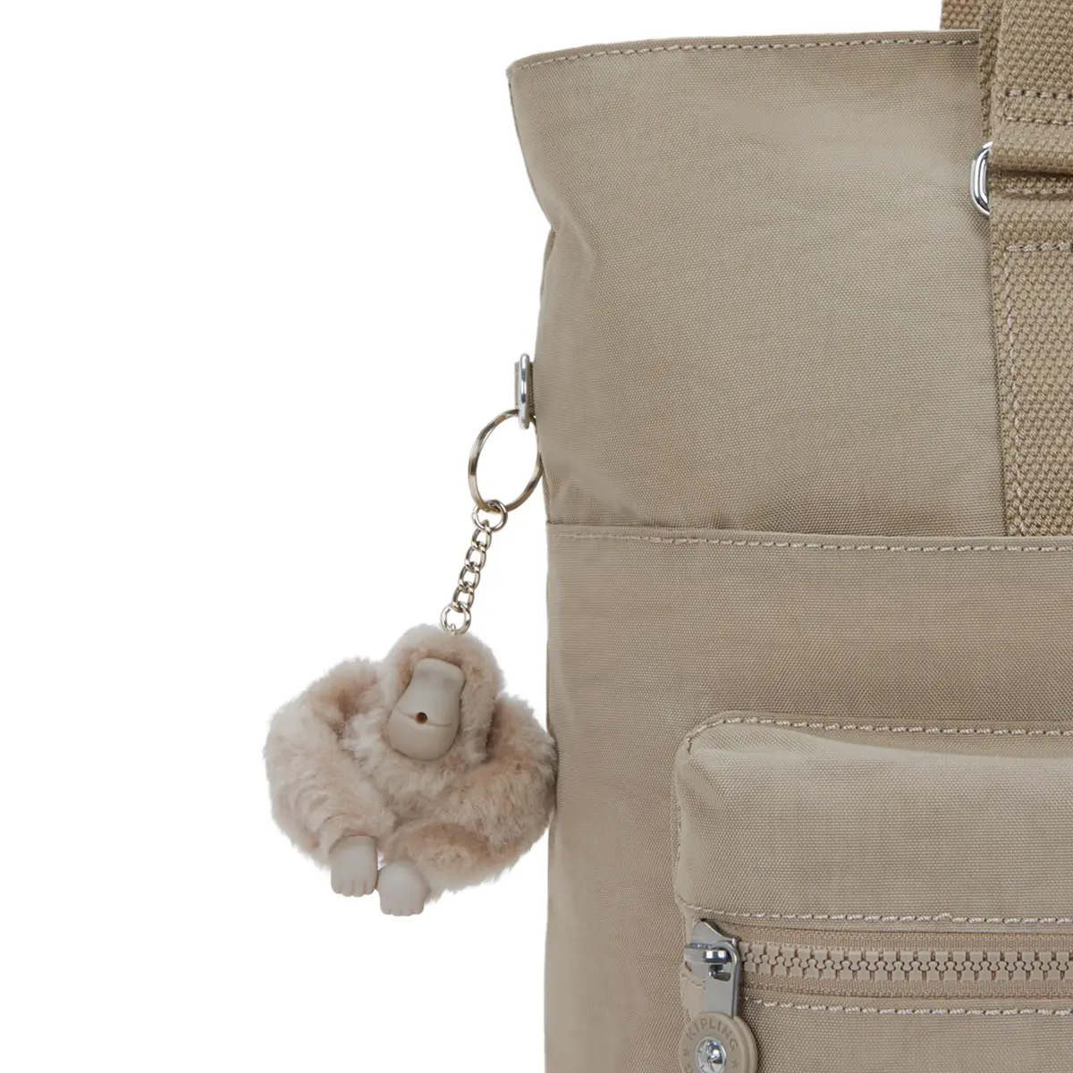 Kipling Women's India Tote Bag Soft Taupe | Large Nylon Zippered Handbag 37.5cm (14.75"L x 15.25"H x 7"D) - view 5
