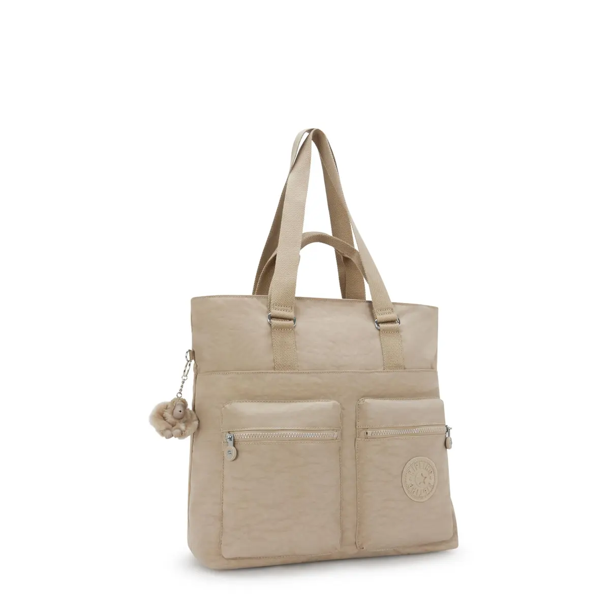 Kipling Women's India Tote Bag Soft Taupe | Large Nylon Zippered Handbag 37.5cm (14.75"L x 15.25"H x 7"D) - view 7