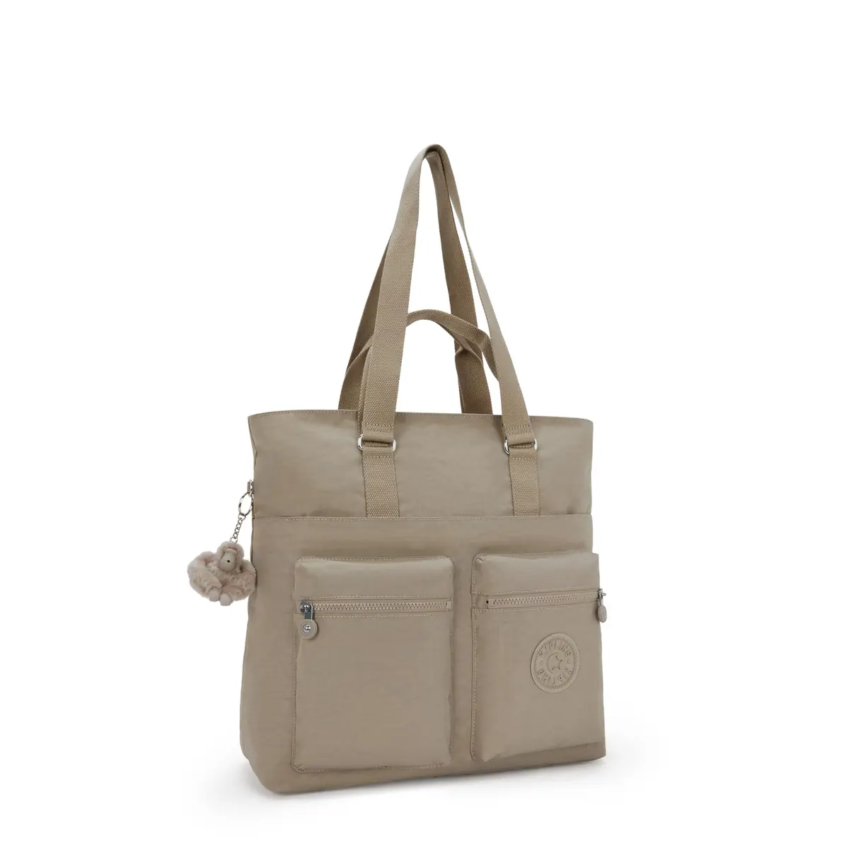 Kipling Women's India Tote Bag Soft Taupe | Large Nylon Zippered Handbag 37.5cm (14.75"L x 15.25"H x 7"D) - view 4