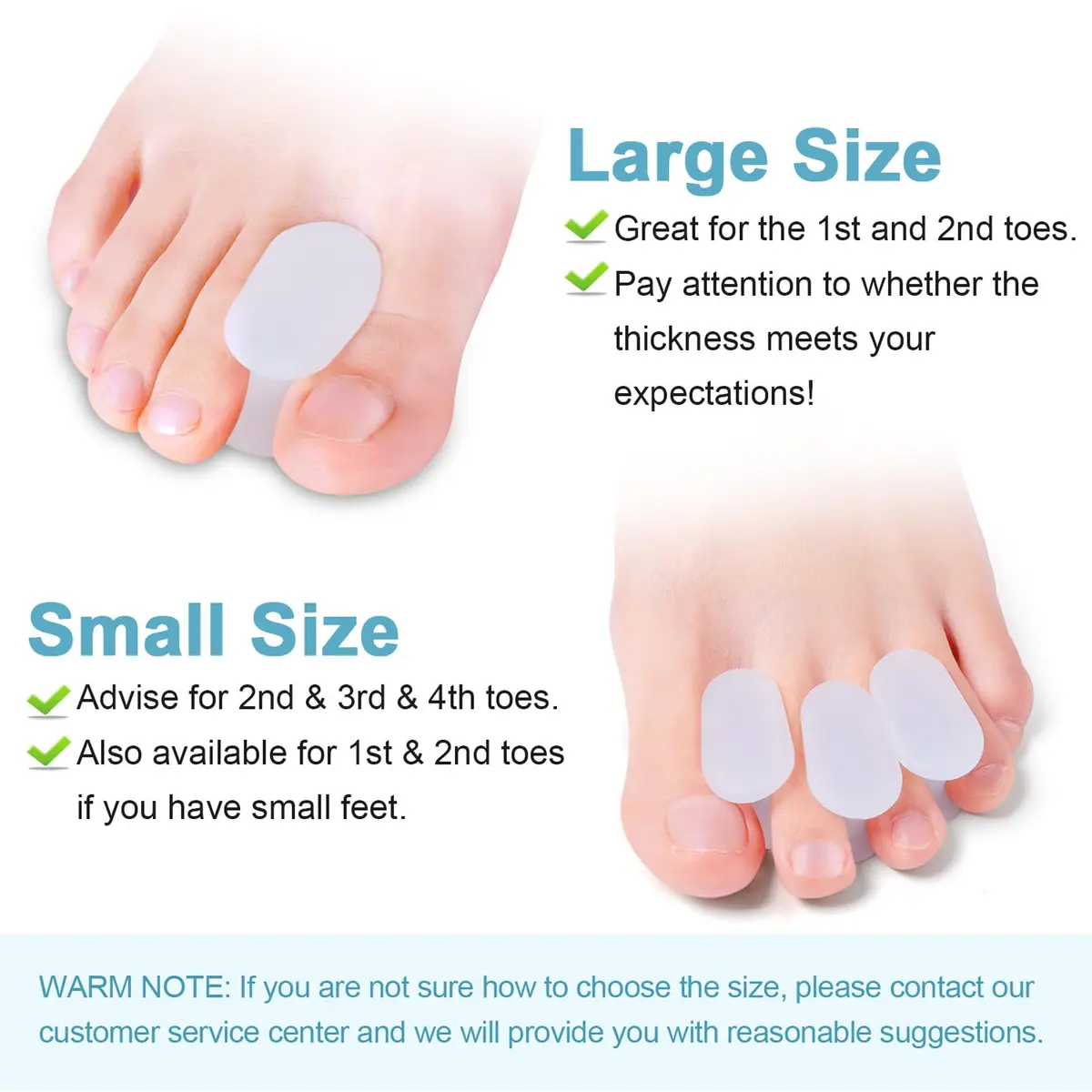 Povihome Gel Toe Spacers Separators Large 16 Pack (8 Pairs) | Bunion Corrector for Overlapping Toes - view 3