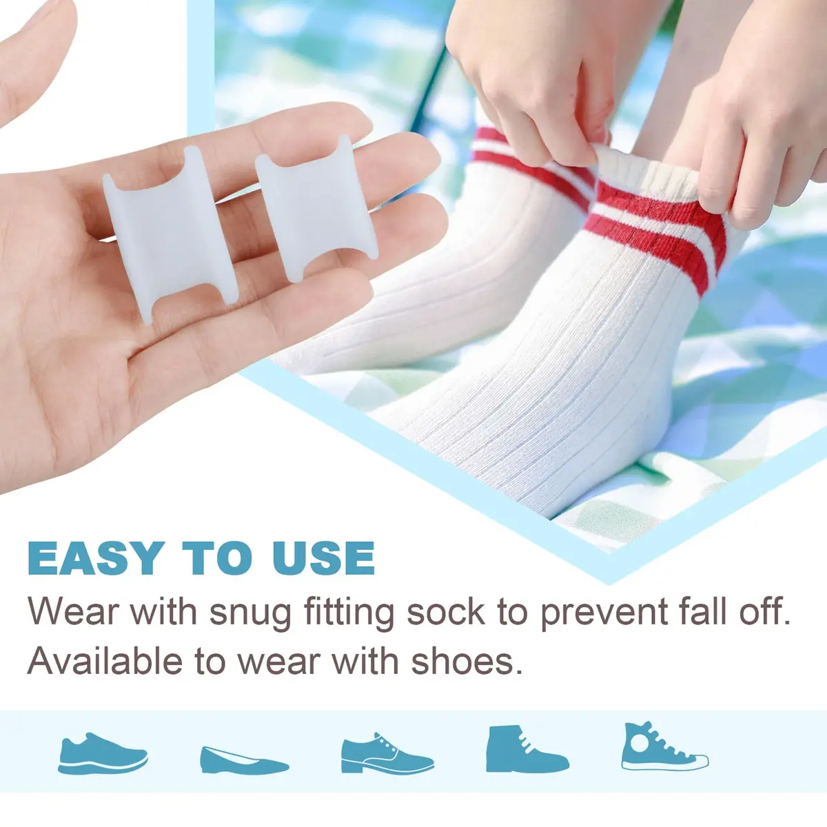 Povihome Gel Toe Spacers Separators 16 Pack (Small Size) | Bunion Corrector for Overlapping Toes - view 7