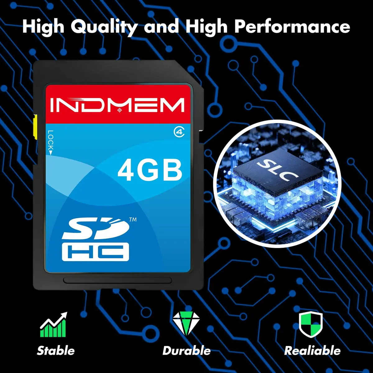 Sinobright SD Card 4GB | SDHC UHS-I Class 4 Flash Memory for Cameras & Devices - view 2